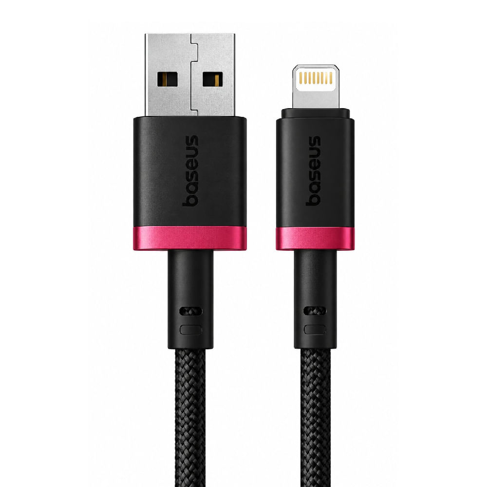 Imagen 2 del producto Cable Baseus USB Tipo-A a Lightning, 1 m, 2.4 A, Serie Dura, rojo y negro